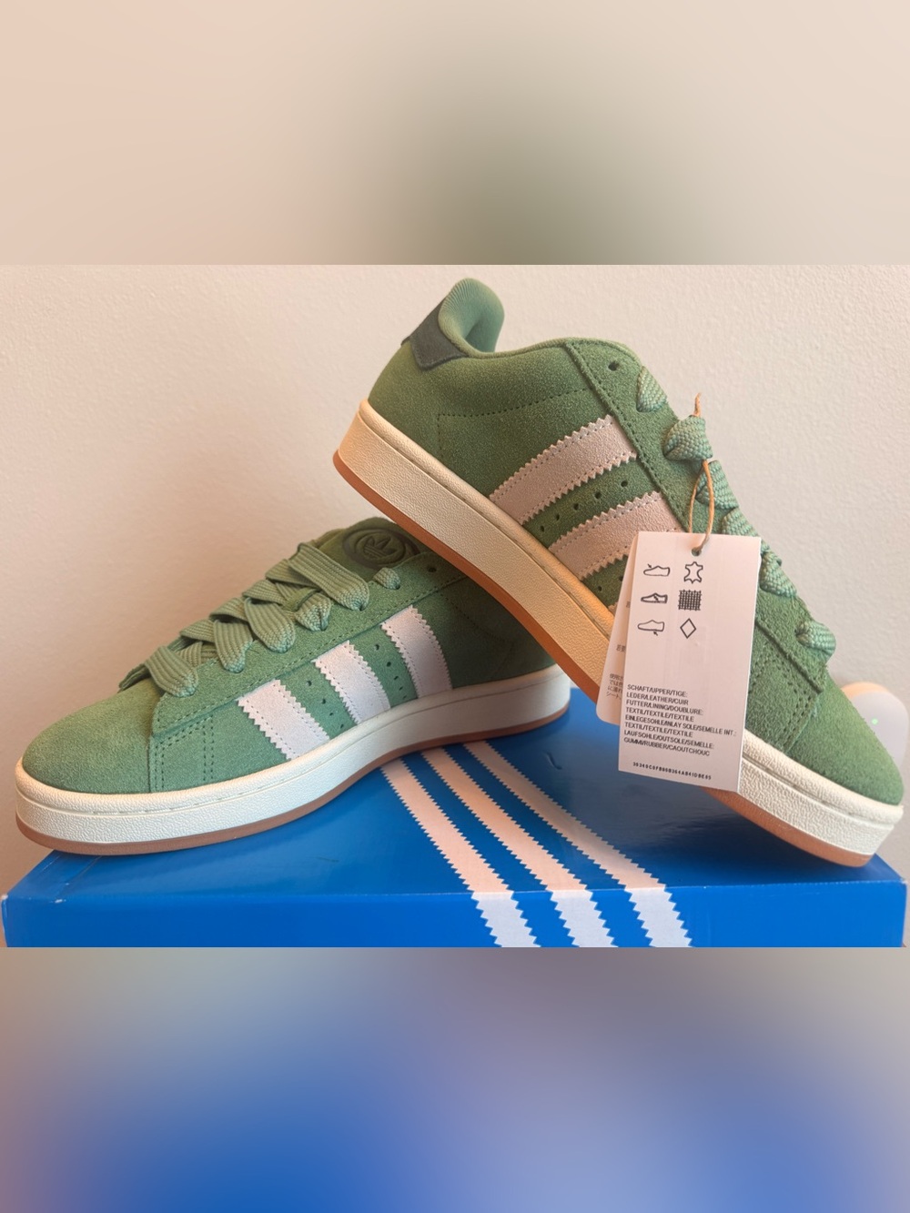 adidas Campus 00s W Low Top Suede Sneakers Green/White JR0104 Size 9.5
